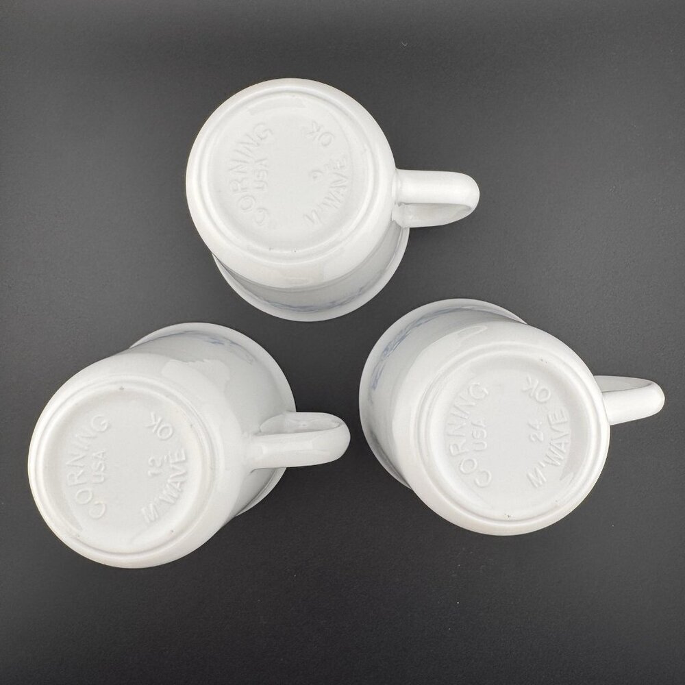 Vintage 1990’s Corelle Sea and Sand by Corning USA Set of 3 Coffee Cups - Picture 5 of 8